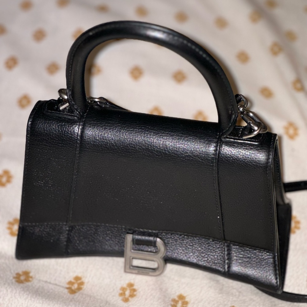 Balenciaga Hourglass Top Handle Bag in black